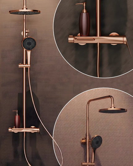 Coloană de duș 3 funcții – Rinel – Rose gold