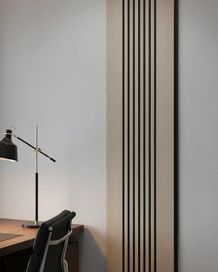 Panou riflaj decorativ Vertical Line S1DV-01 – nuc închis cu accente negre