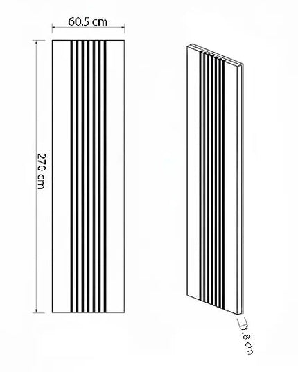 Panou riflaj decorativ Vertical Line S1DV-01 – nuc închis cu accente negre