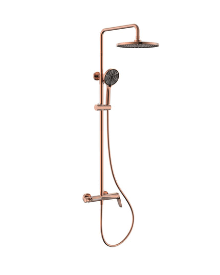 Set duș din alamă cu cioc de cadă integrat – Design premium rose gold