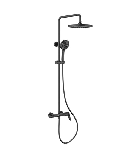 Set duș din alamă cu cioc de cadă integrat – Design premium negru mat