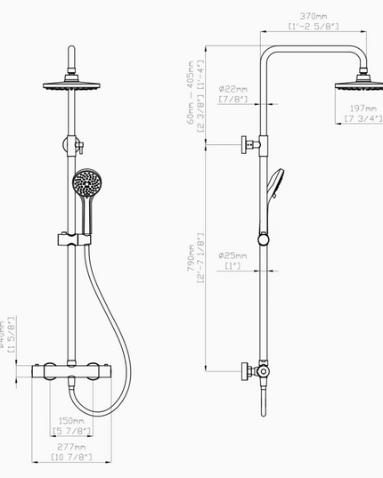 Set duș termostatic Thermostatic Urban Steel – confort și design premium