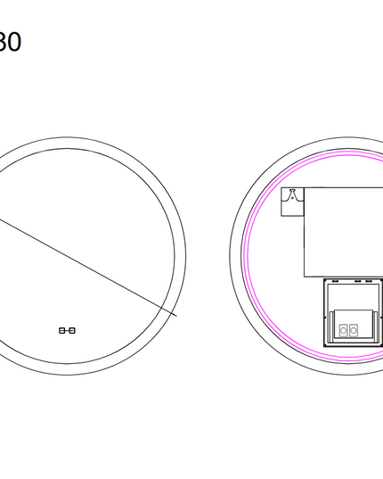 Oglindă baie LED ⌀60 cm/ ⌀80 cm rotundă cu ramă acrilică, 3 nuanțe de lumină, dezaburire și touch control J-2042