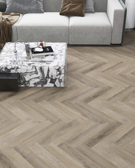 Parchet SPC Herringbone Steel Grey 520 – 625x127x6,5 mm