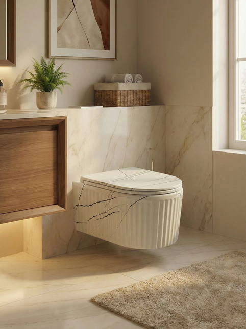 Vas WC Suspendat Rimless – Marble Alb Mat