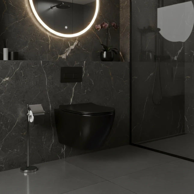 Vas WC Suspendat Rimless-Black Glossy