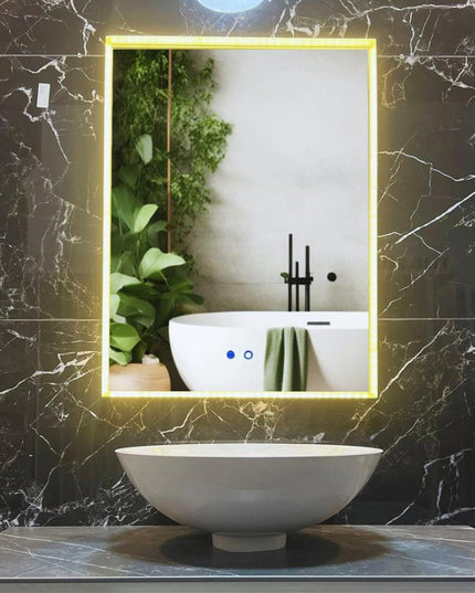 Oglindă LED Baie 80x60 cm cu 3 Tipuri de Lumină și Funcție Dezaburire JHD 2320