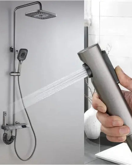 Coloana Dus Gri Mat cu Afișaj LCD pentru Temperatura Apei Smack 04 gri 1803 B