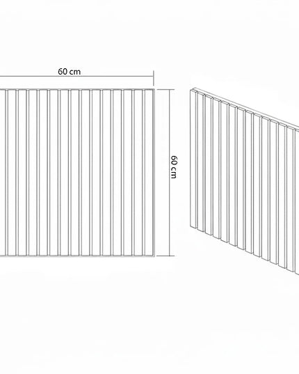Panou riflaj decorativ XYPT-13 – lamele verticale nuc închis pe bază neagră