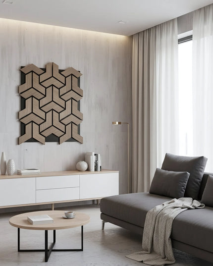 Panou riflaj decorativ Black Walnut  XYPT-01 – nuc închis