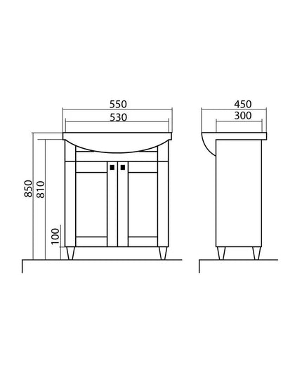 Mobilier de baie pe pardoseală Woodmix, Alb