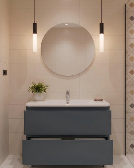 Mobilier de baie pe pardoseală Accent albastru mat