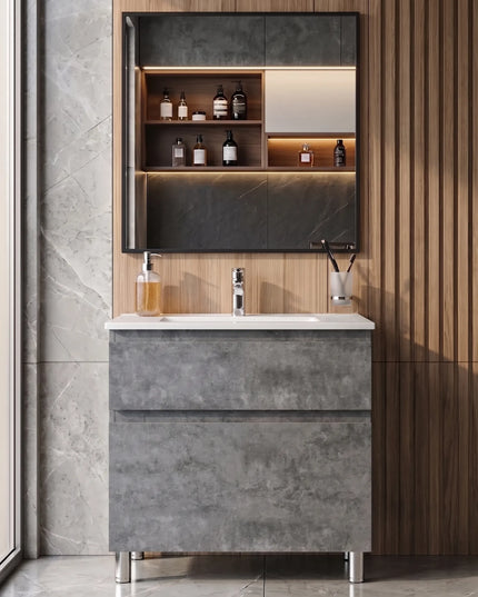 Mobilier de baie pe pardoseală Accent Gray Marble