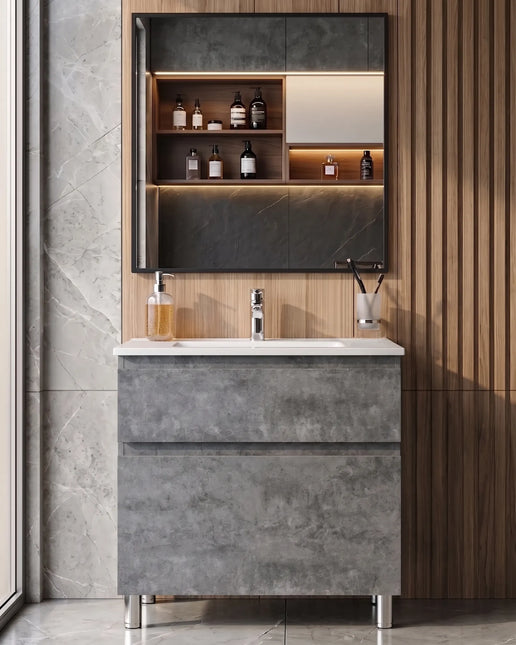 Mobilier de baie pe pardoseală Accent Gray Marble