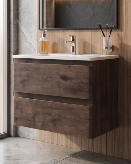 Mobilier de baie suspendat Accent castan
