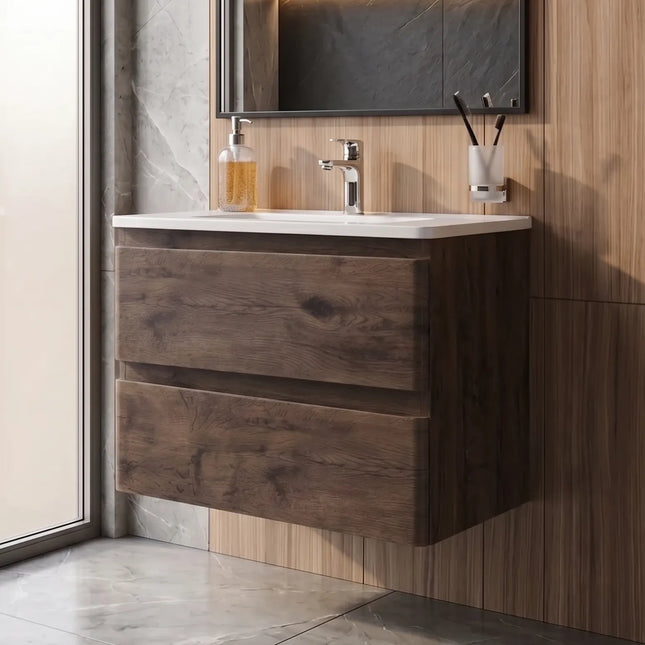 Mobilier de baie suspendat Accent castan