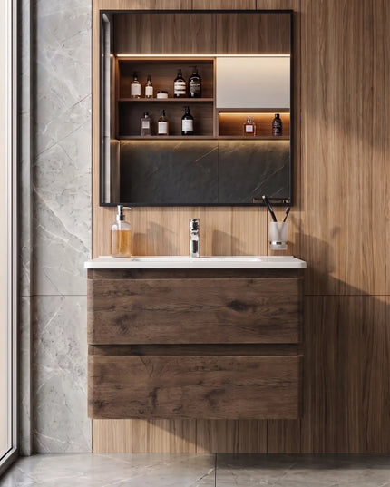 Mobilier de baie suspendat Accent castan