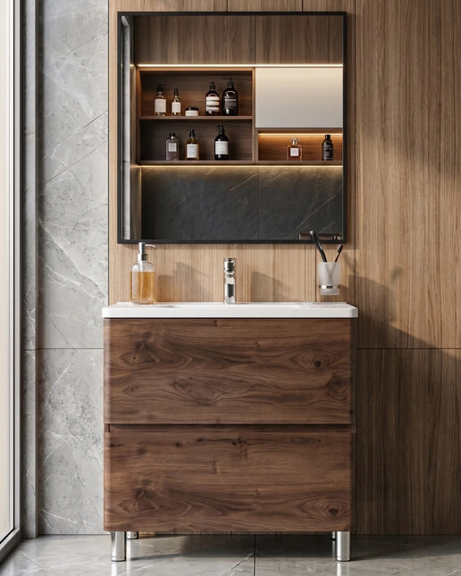 Mobilier de baie pe pardoseală Accent castan