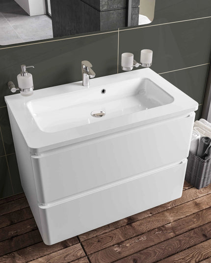 Mobilier de baie pe pardoseală Accent alb