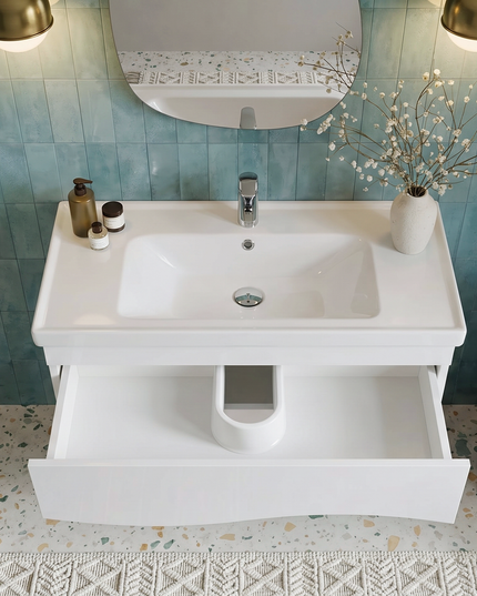 Mobilier de baie suspendat Alfa alb