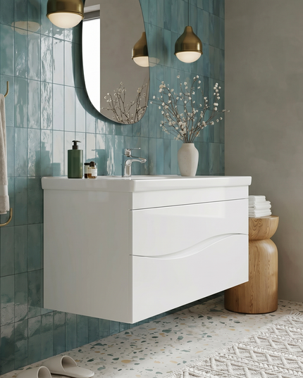Mobilier de baie suspendat Alfa alb