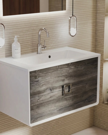 Mobilier de baie suspendat Aurika, Oak