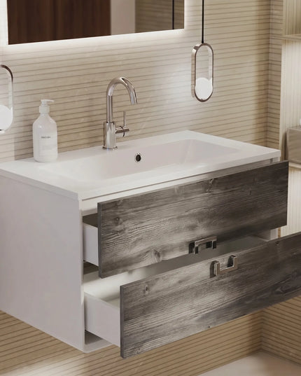 Mobilier de baie suspendat Aurika, Oak