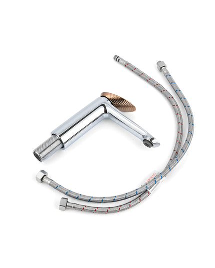 Baterie lavoar cu mâner în trepte, finisaj mixt