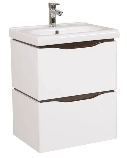 Mobilier de baie suspendat Venice, Alb+Wenge (City)