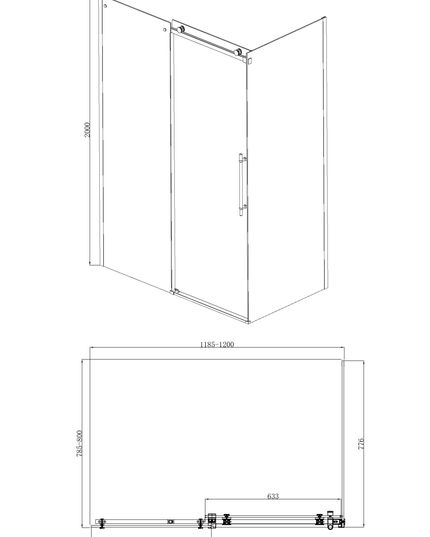 Cabină de duș walk-in culisant cu soft-close sticla NANO 8 mm 120x80 cm