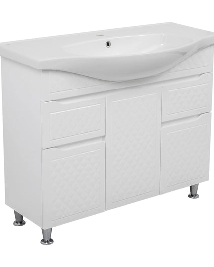 Mobilier de baie pe pardoseală Rodors, Alb