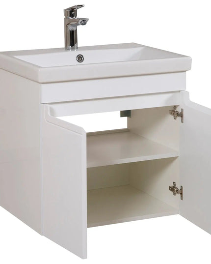 Mobilier de baie suspendat Omega, Alb