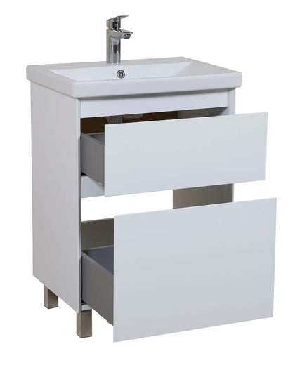 Mobilier de baie pe pardoseala Elite, Alb Mat