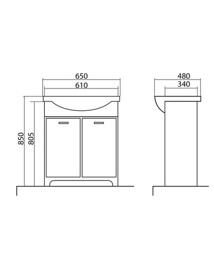 Mobilier de baie pe pardoseală Classic Alb