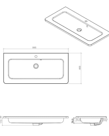 Mobilier de baie suspendat Accent alb