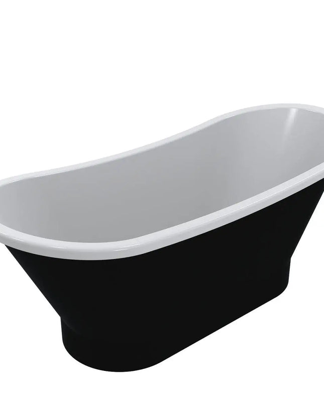 Cadă din compozit neagră mată Charlotte