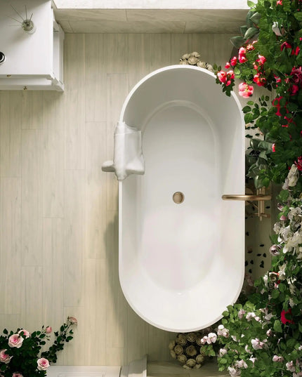 Cadă din compozit albă mată Greenland