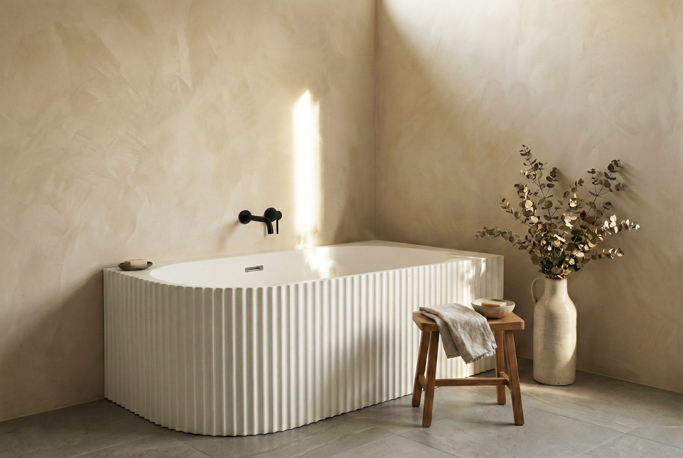 Cadă freestanding din acril Bali - colt dreapta