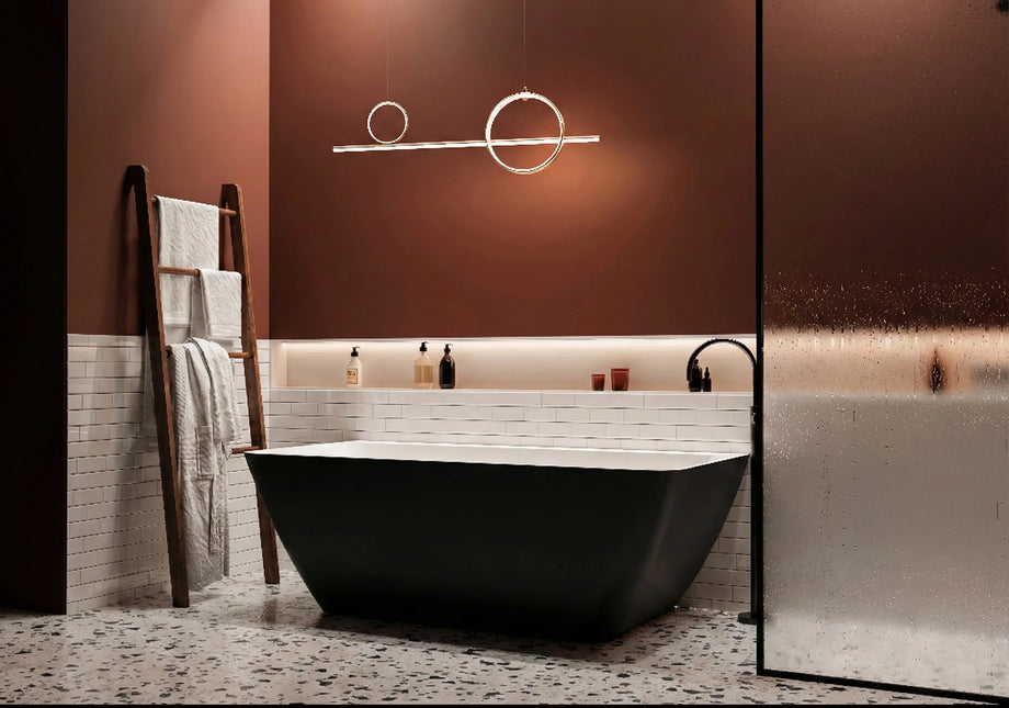 Cadă din compozit neagră mată Island