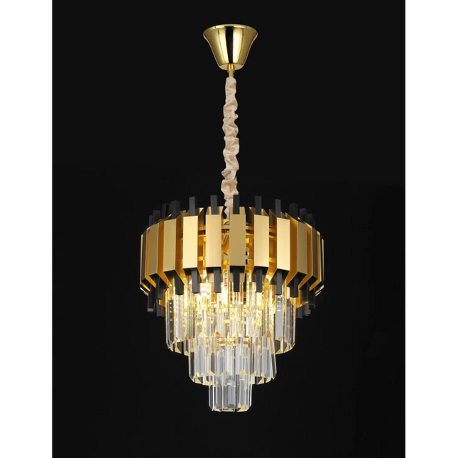 Candelabru Auriu Cristal Modern 4xE14 D300mm – Strălucire și Eleganță în Casa Ta- 522/300