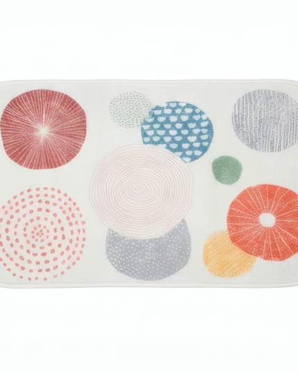 Covoraș baie absorbant, imitație cașmir, strat antiderapant, 40×60 cm, model geometric