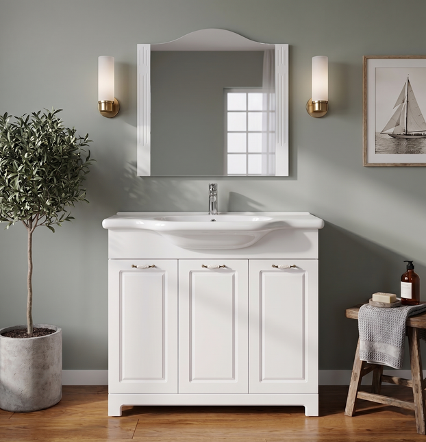 Mobilier de baie pe pardoseală Classic Alb