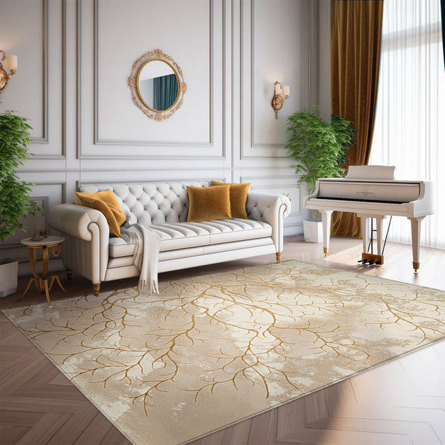 Covor Elif Silky Soft Pearly Crem Auriu/ 8385A