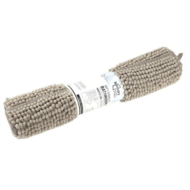 Covoras baie, SANITARY, Microfibra, 45x70 cm, Bej, Dreptunghiular