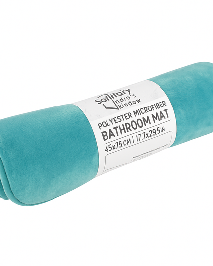 Covoras baie, SANITARY, Microfibra, 45x75 cm, turcoaz mediu, Dreptunghiular