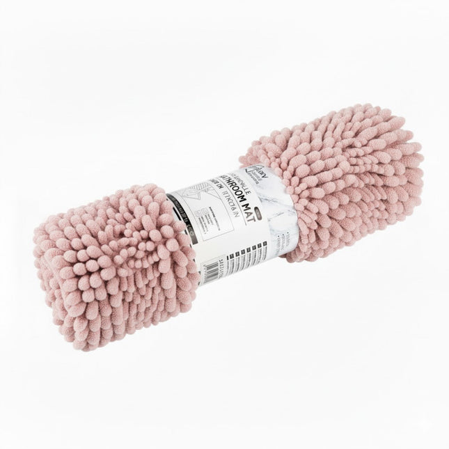 Covoras baie, SANITARY, Microfibra, 45x70 cm, roz pudra, Dreptunghiular