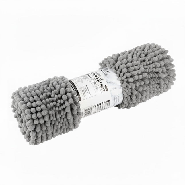 Covoras baie, SANITARY, Microfibra, 45x70 cm, Gri, Dreptunghiular