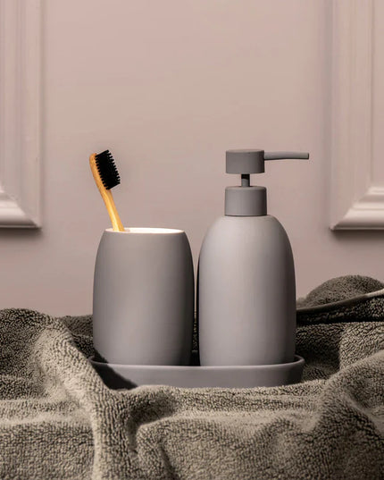 Set 3 piese accesorii de baie gri mat