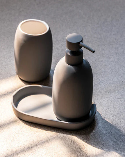 Set 3 piese accesorii de baie gri mat
