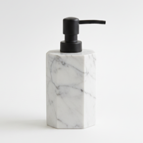 Set 3 piese accesorii de baie alb marmurat